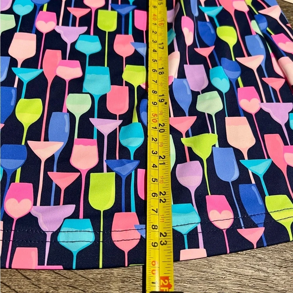 Lulu B UPF 50 Puff Sleeve Cooling Top Wine Glass Print Size Small NWT new resort - Picture 7 of 12